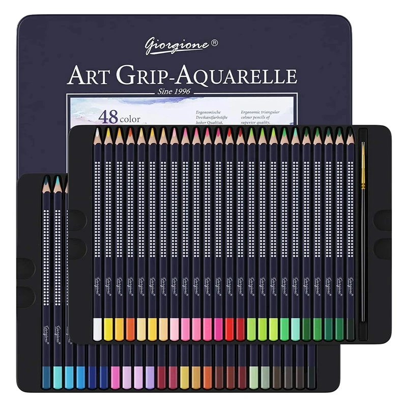 Profession elles Aquarellstift-Set 12/36/48/72/120 Buntstifte wasser lösliche Skizzen stifte mit Pinsel kunst bedarf