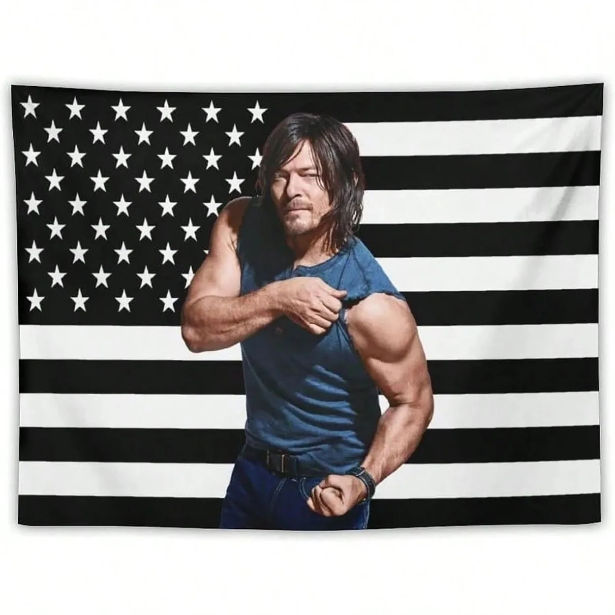 Daryl Star Dixon Wandteppich, rosa, amerikanische Flagge, Geschenke, Wandbehang, College-Wohnheim-Dekoration, Zimmerposter für Schlafzimmer, Wohnzimmer