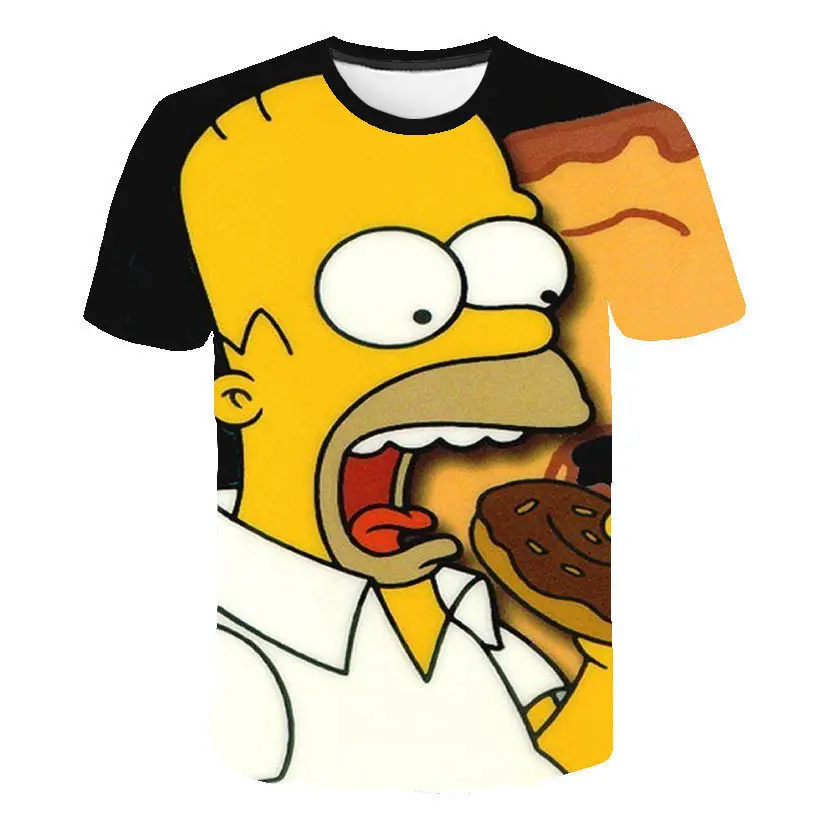 Neues THE SIMPSONS 3D-Druck-T-Shirt für Kinder und Erwachsene, Cartoon-Animations-Grafik, lässiges, bequemes Streetwear-Oberteil für den Außenbereich – Detail 7