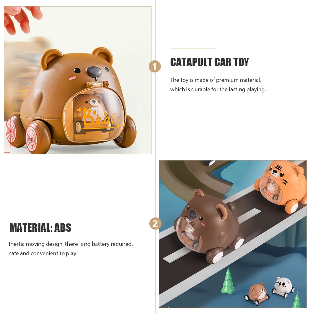 سيارة سحب للخلف للأطفال، سيارة تعليمية صغيرة على شكل دب للتنسيق بين اليد والعين، سيارة مصغرة مضحكة