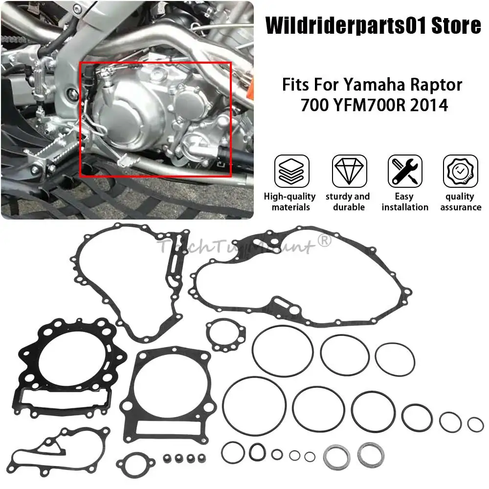 

Для Yamaha Raptor 700 YFM700RSP 50th Anniversary Edition 2006, аксессуары для мотоциклов, 1 комплект прокладок двигателя ATV, черный/серый