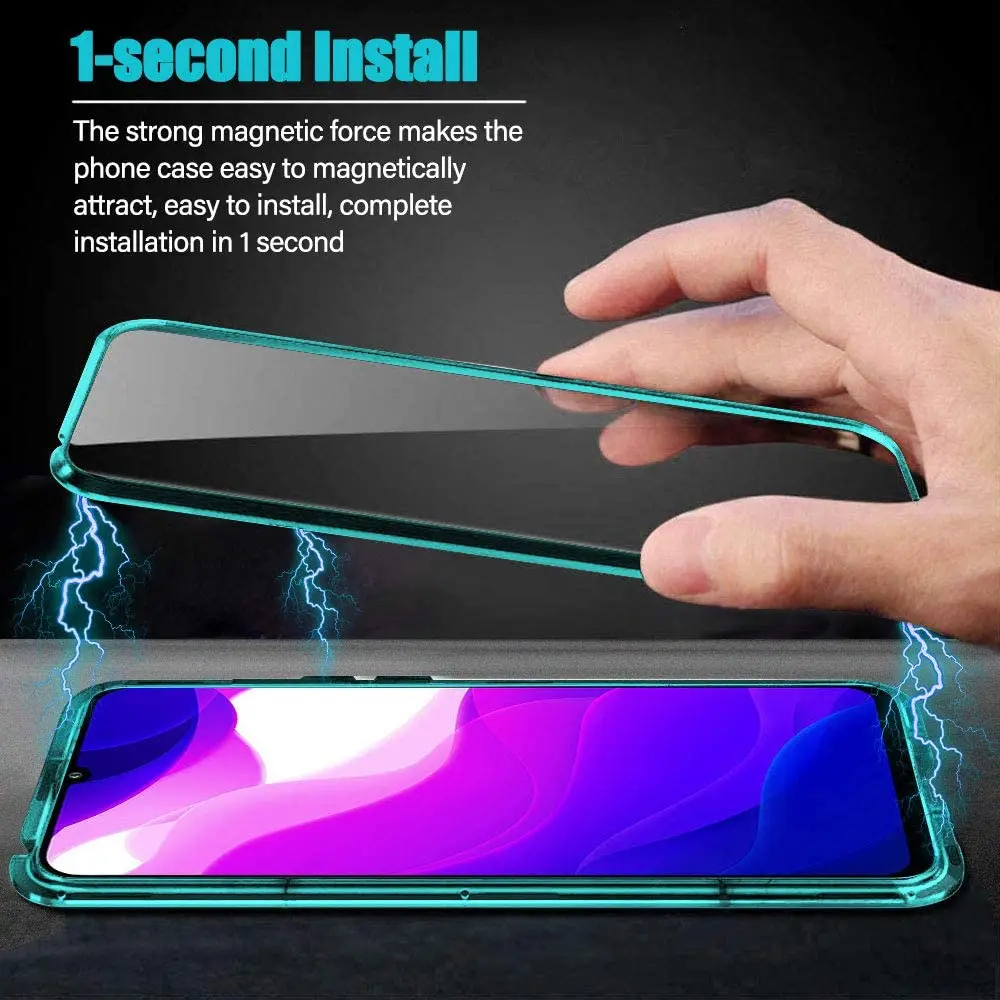 360 Double Sided Magnetic Glass Case For Xiaomi Mi 12 12S 13 Pro Lite Cover Redmi Note 11 12 13 Pro Plus Camera Lens Protector