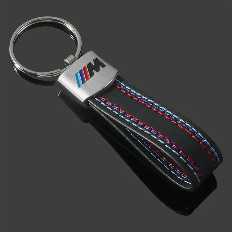 Leather Car Emblem Key Fobs Keyring Key Chain Decoration for Bmw M Performance G30 G32 Auto Interior Modification Accessories