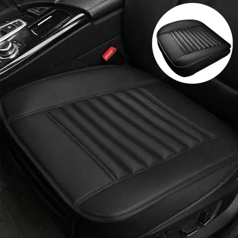 Edge Wrapping Comfortable Car Front Seat Covers Seat Protectors BLACK Seat Cushion Covers for Auto with PU Leather(Beige)