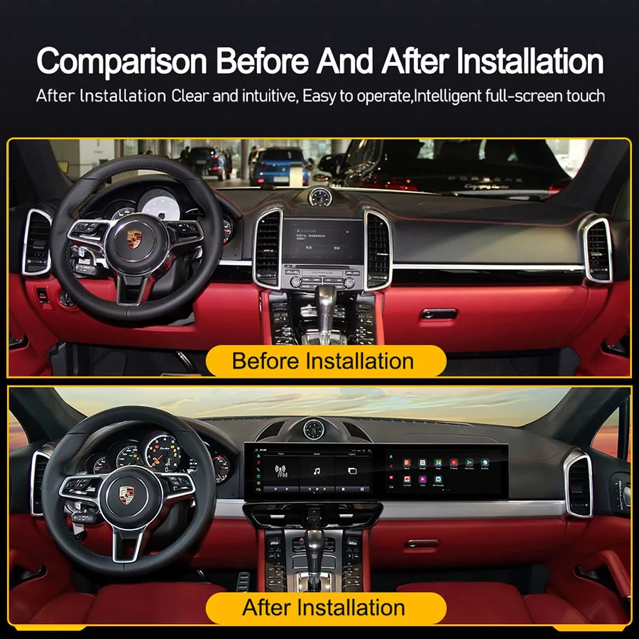 

12.3+12.3” Dual Screen Android For Porsche Cayenne 2011-2017 Stereo Multimedia Player Navigation GPS Bluetooth Carplay Autoradio