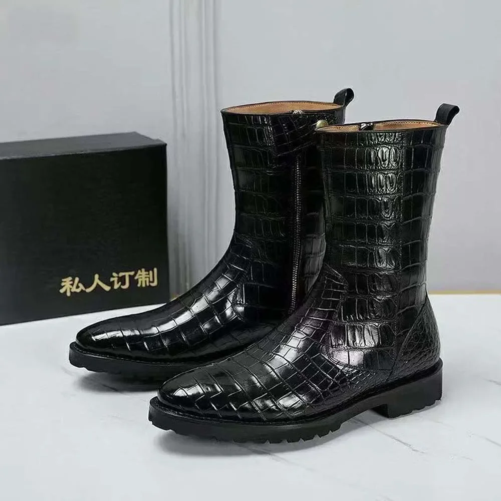 tainxing new arrival men crocodile leather  male crocodile men crocodile boots