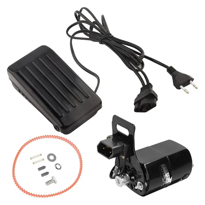 

A67Z Carbon Brush Sewing Machine Foot Switch Motor Belt Set For Vintage Sewing Machines EU Plug
