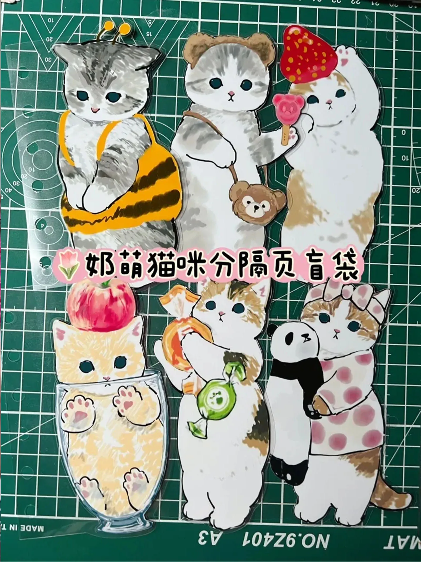 A5/A6/A7/A8 Lovely Cat Double Sides Pattern Loose Leaf Notebook Dividers Cute Index Seperator Diary Planner Stationary