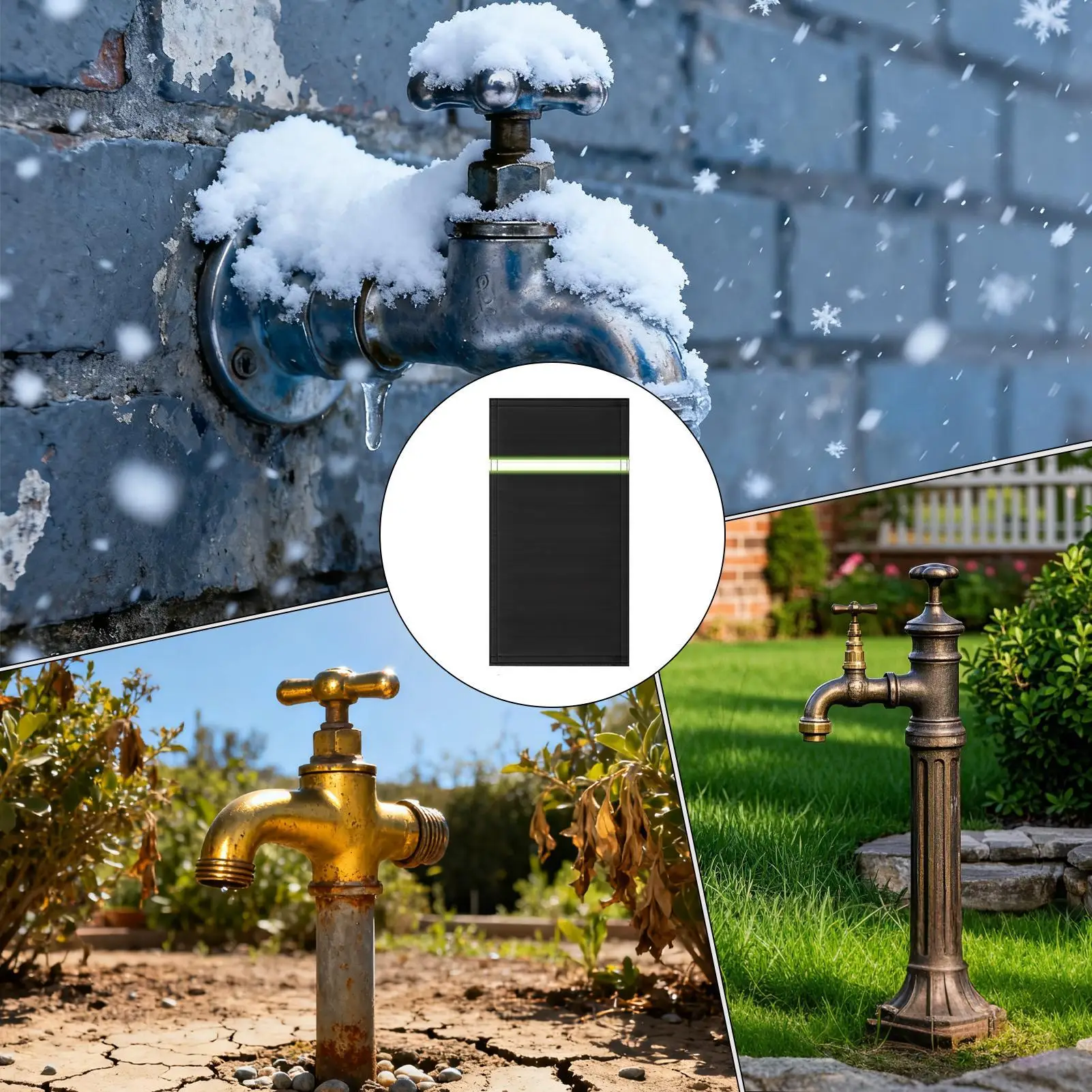 

Outdoor Faucet Covers For Winter Freeze Protection Water Pipe With Reflective Strip Outdoor Spigot Covers For Winter For Patio