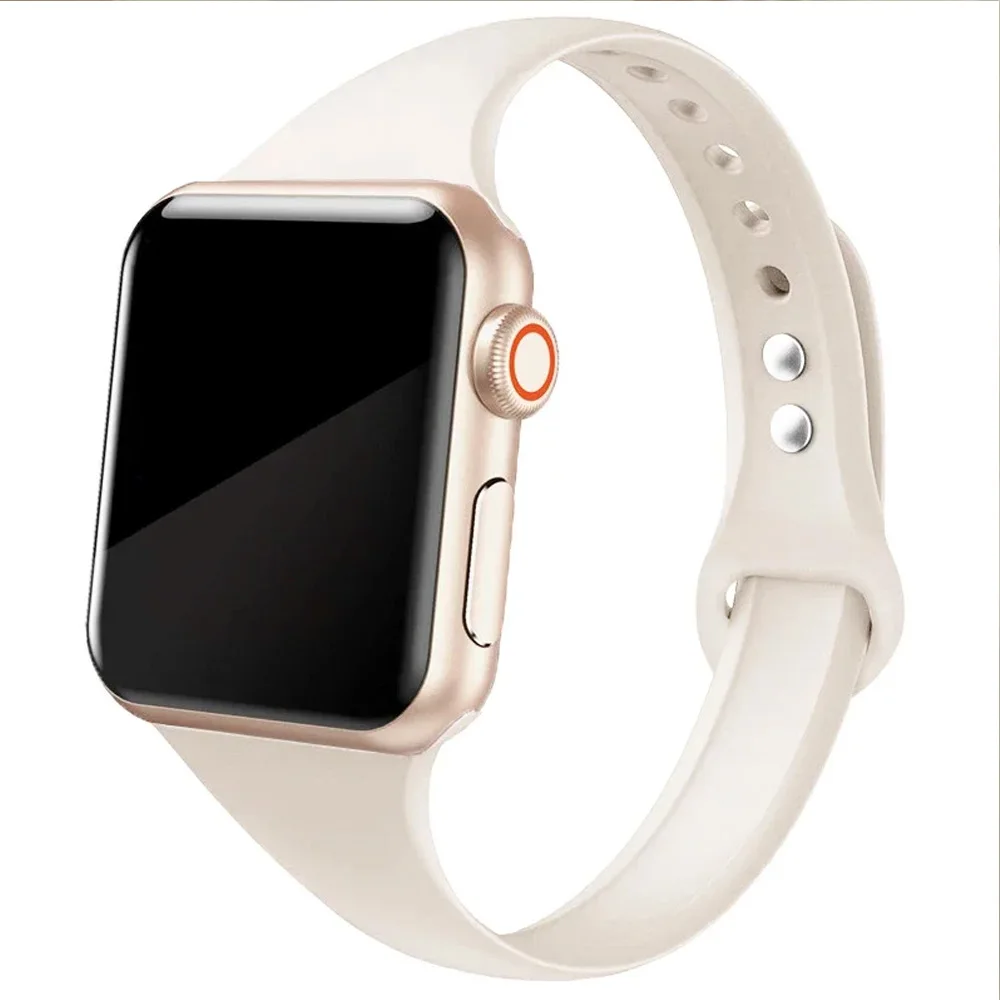 Apple Watch用スポーツスリムシリコンストラップ 10バンド 42mm-46mm 44mm 41mm 40mm 38mm 45mm ブレスレット シリーズ8 SE 4 9 7 6 5 ウルトラ2 49mm対応