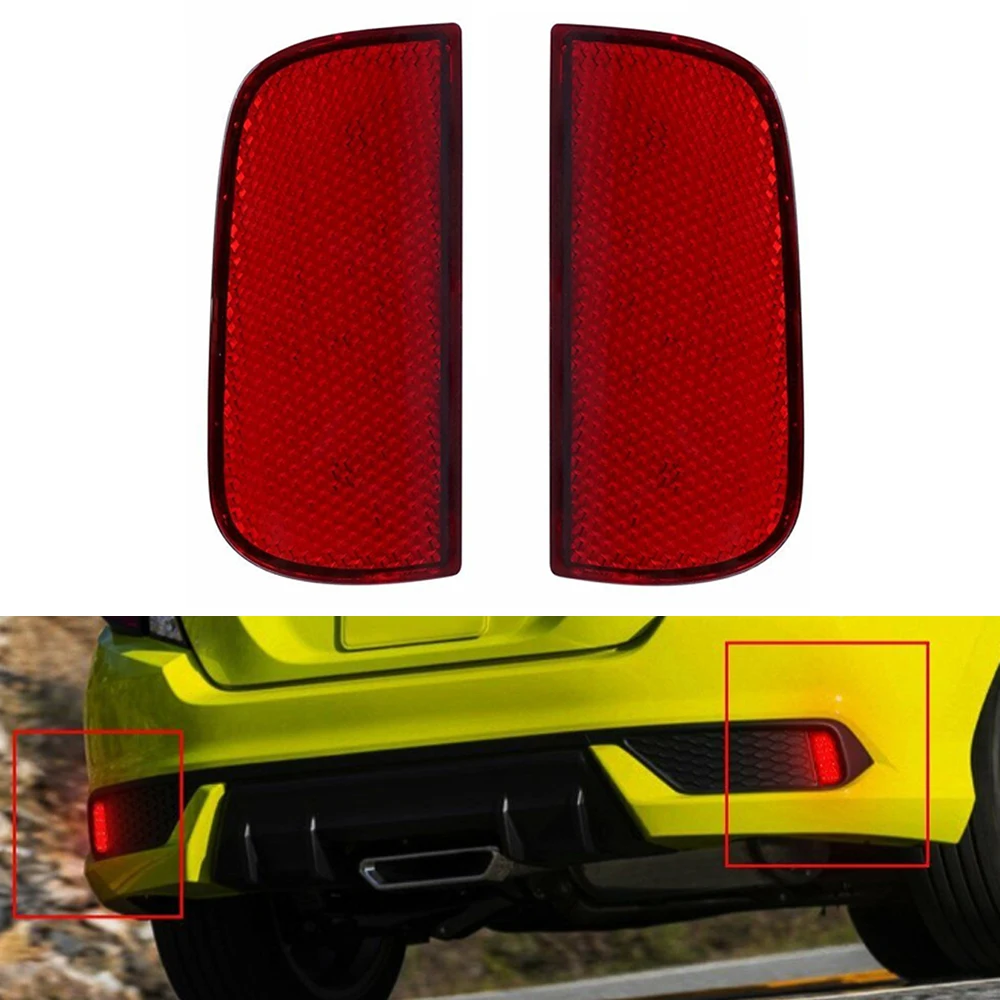 2Pcs Smoked Lens LED Rear Bumper Reflector Brake Lights For 2016-2021 Honda Civic Led Lights For Vehicles Car Accessories