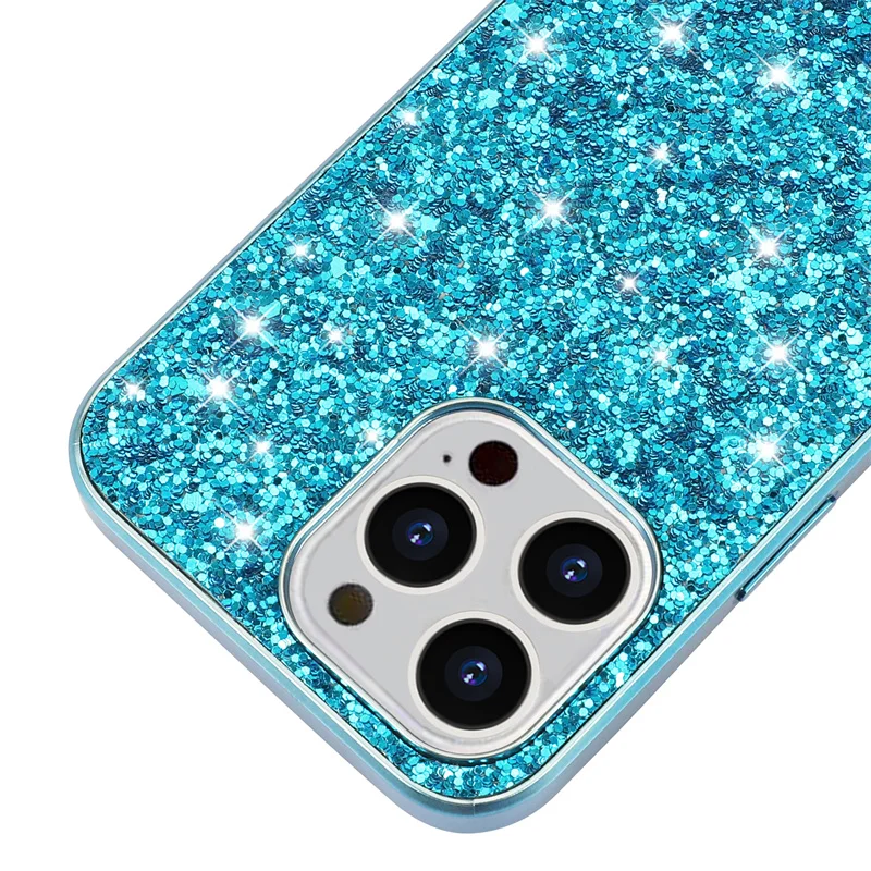 Paillette Bling shining Back Case For iPhone 15 16 14 13 12 11 Pro Max Mini 7 8 Plus XS XR glitter luminous Cover