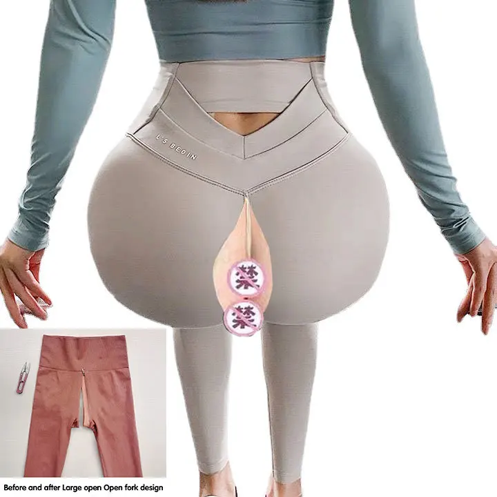 

Invisible Open-Seat Pants Outdoor Convenient Leggings Hollow out Fitness Booty Lifting Trousers Women Tight High Waist Yoga Pant