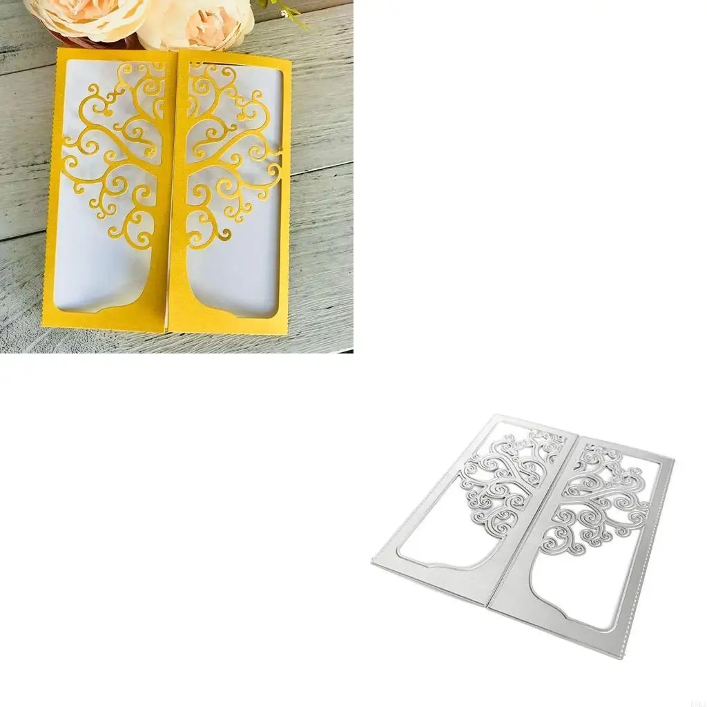 متمنيا شجرة المعادن قطع يموت Stencil DIY بها بنفسك ألبوم سكرابوكينغ ختم ورقة بطاقة النقش الحرفية ديكور #1