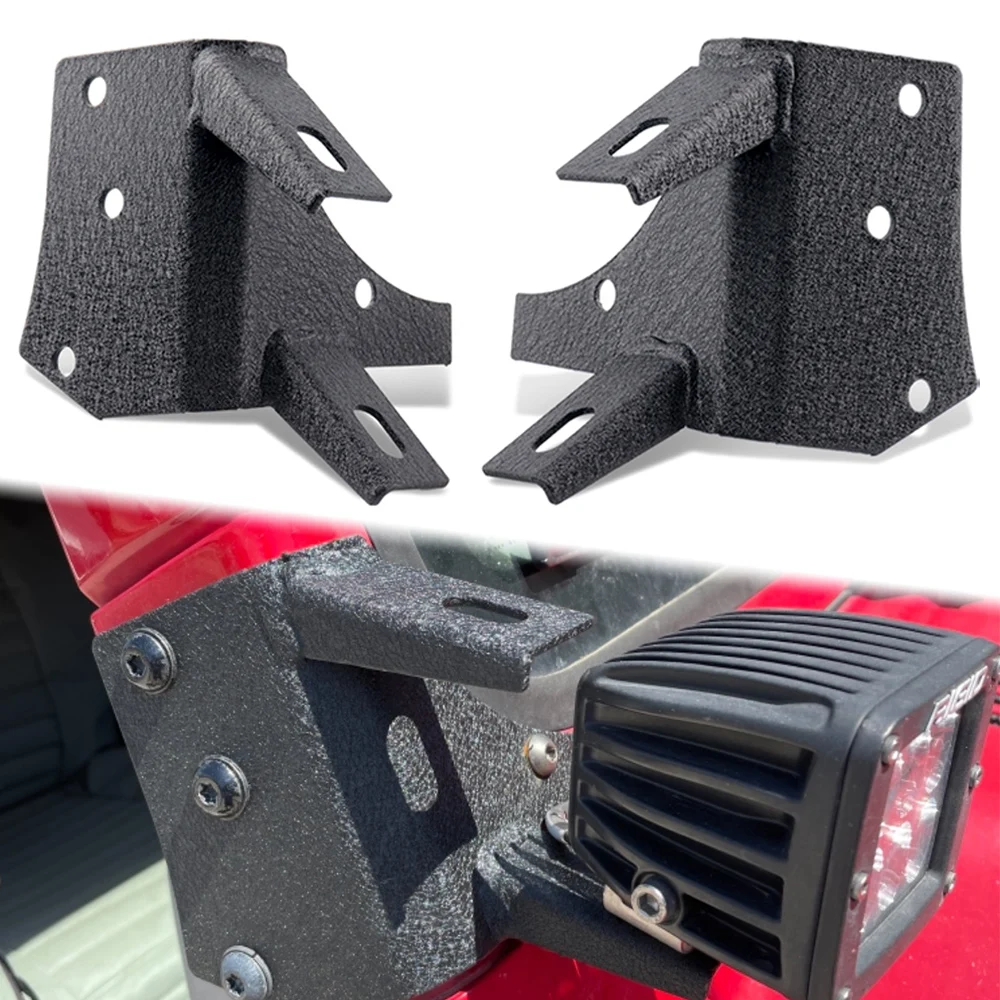 

A-pillar Dual LED Work Light Brackets for Jeep Wrangler TJ 1997-2006 Dual Lower Windshield Hinge Corner LED Work Light Mount