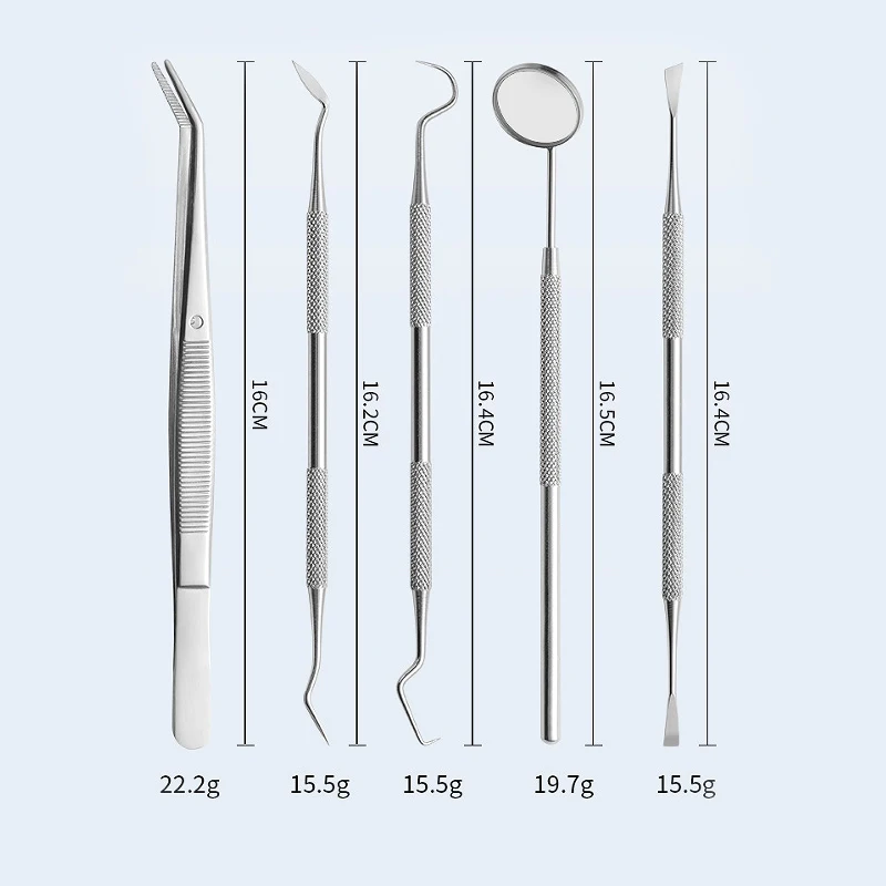 4/5Pcsdental Mouth Mirror Stainless Steel Tweezers Probe Dentist Instrument Teeth Cleaning Whitening Dentistry Lab Tools