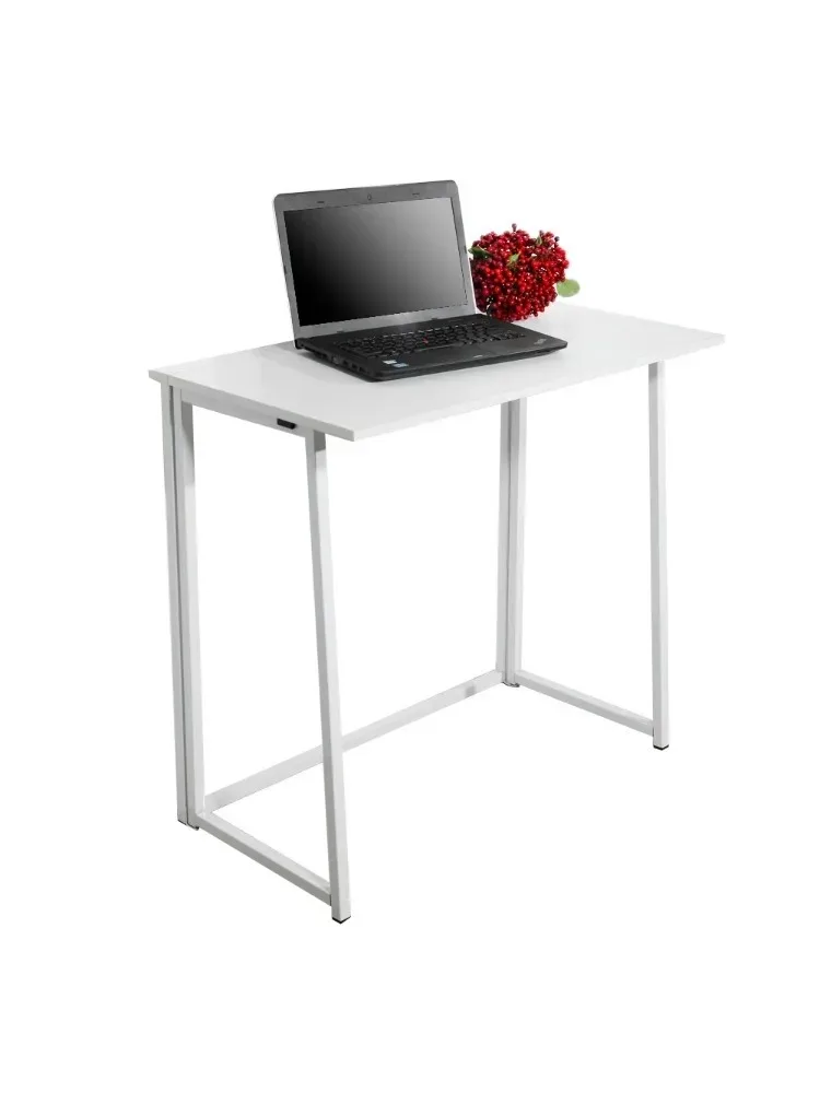 Space-Saving Home Office Desk, Foldable Computer Table, Laptop Table, Writing Desk, Compact Study Reading Table (White) RT