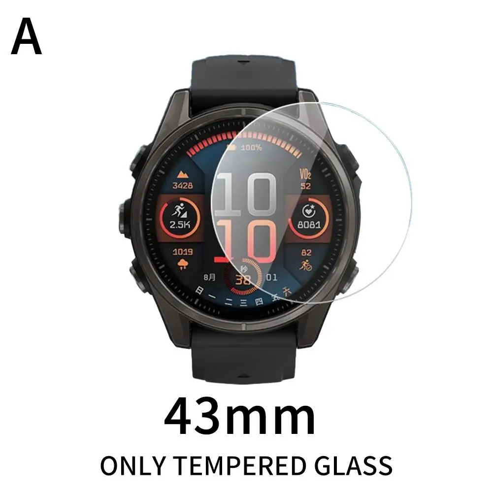 Watch Screen Tempered Film For Garmin Fenix 8 43MM 47MM 51MM Watch Ultra-thin Anti-scratch Clear Tempered Glass Protective Z8B1