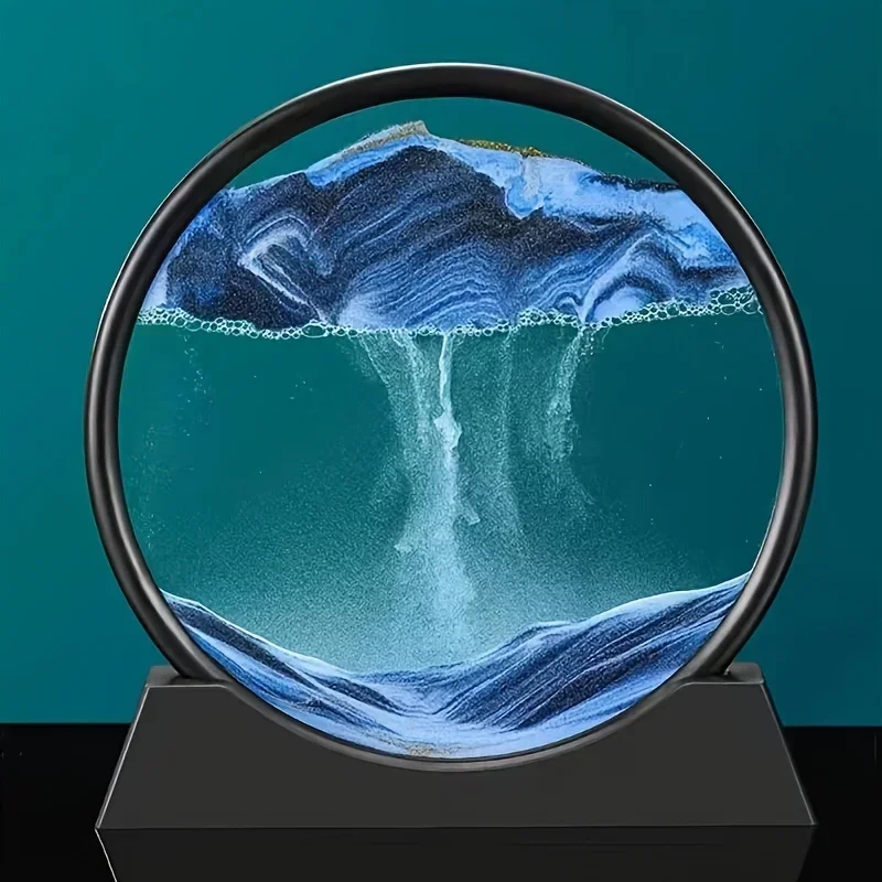 Flowing Sand Painting Glass Art Decoration 360-Degree Rotation 3D Morphological Change