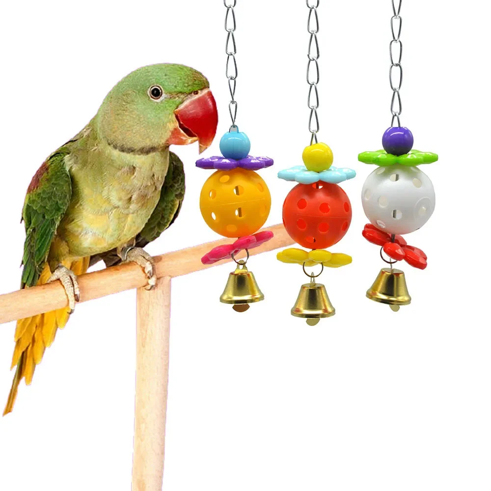 Bird Toys Pet Bird Bites Toy Parrot Chew Ball Swing Cage Hanging Cockatiel Birds Toys Bird Accessories Budgie Birds Cage