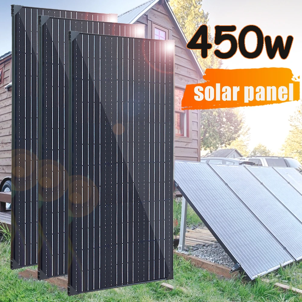 450w 300w 150w solar panel with aluminum frame 12v battery charger photovoltaic panel system for home camper boat travel 1000w