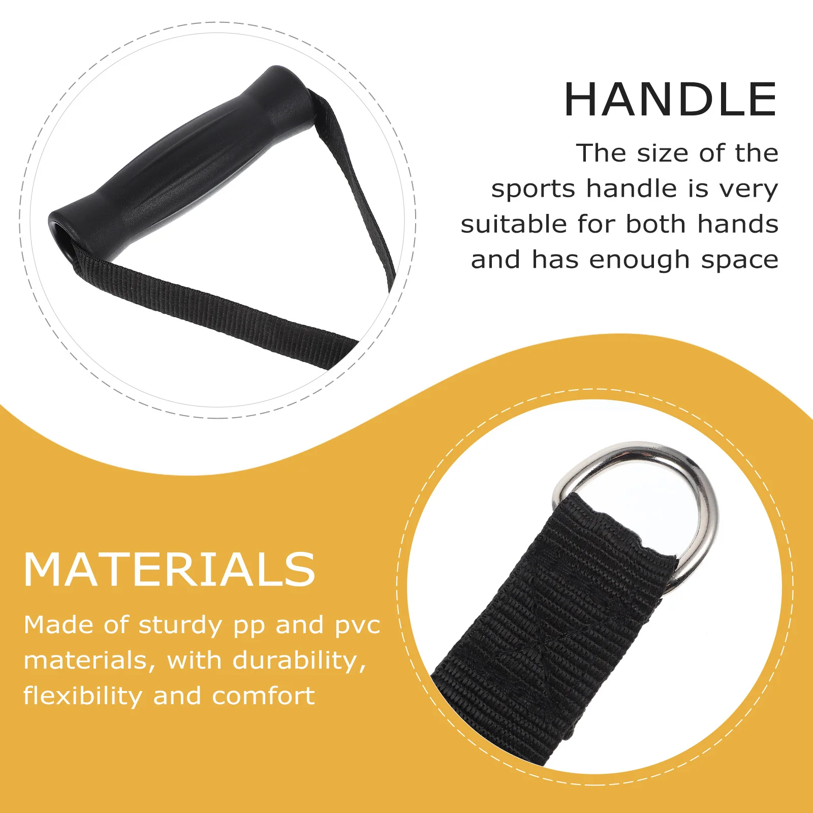 

2Pcs Fitness Pull Rope Handles Sturdy PP PVC Strength Training Grip Arm Exercise Strap for Gym Workout Accessories