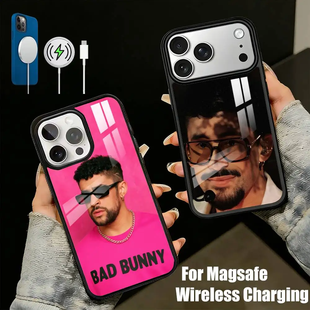 

I Like It Singer B-Bad B-Bunnyyy-yS Phone Case For iPhone17,16,15,14,13 Plus,Pro Max Magnetic For Magsafe Wireless Charging