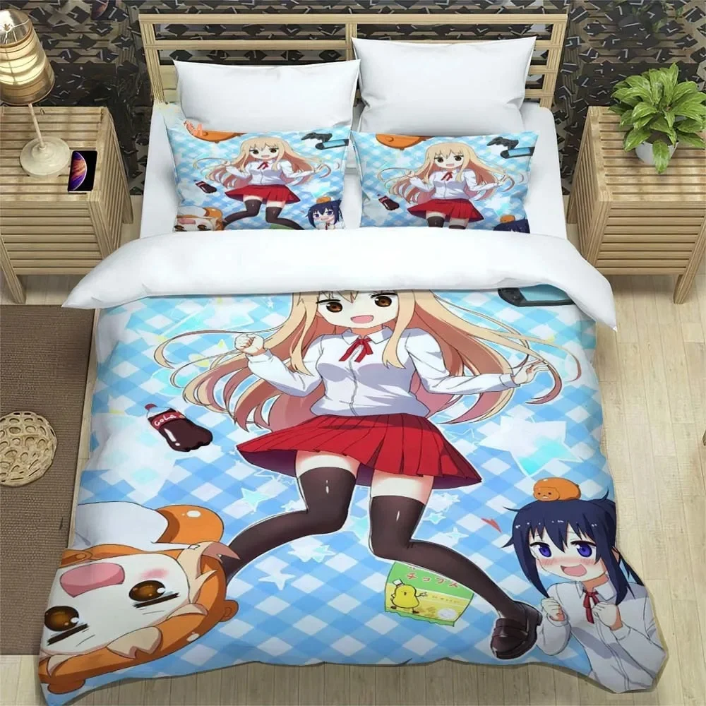 New Himoutou! Umaru-Chan Bedding Set,Duvet Cover Comforter Bed Set Quilt Cover Pillowcase,King Queen Twin Size Boys Girls Adults