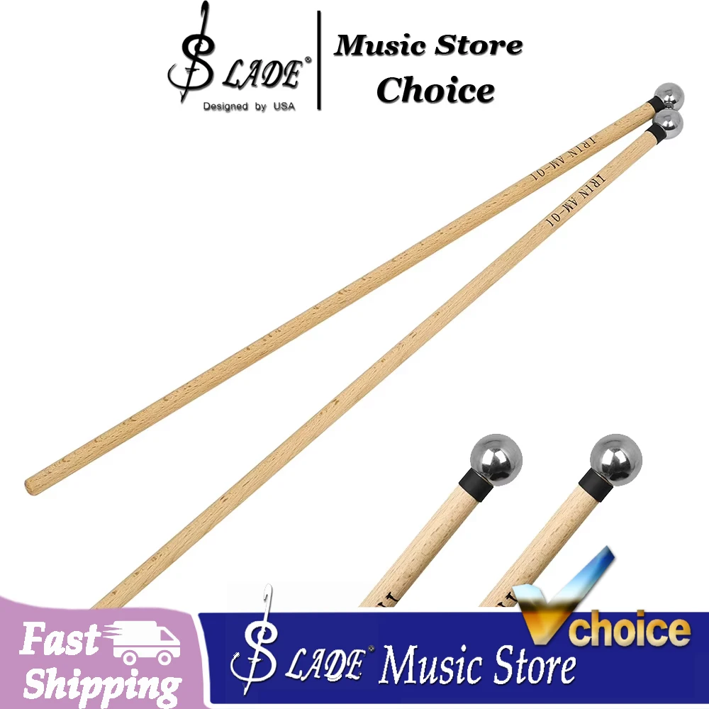 1Pair Percussion Drumstick Mallet Pro Playing Percussion Mallets for Woodblock Glockenspiel Xylophone Percussion Marimba