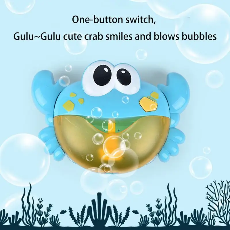 Crab Bath Toy Bubble Maker Sing-Along Bath Bubble Maker For Kids Automatic And Waterproof Musical Bubble Machine Interactive