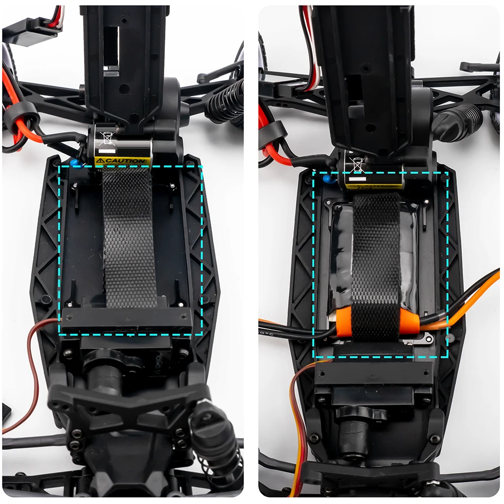 YEAHRUN 1Set Aluminum Alloy Battery Mounted with Belt for LOSI 1/24 Micro-B 2WD Buggy RC Car Upgrade Parts