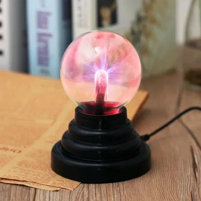 Nice Red 3 Inch USB Magic Ball Lamp Electrostatic Ion Lightning Ball Night Light Red Light Atmosphere Light Novelty Lighting Hot