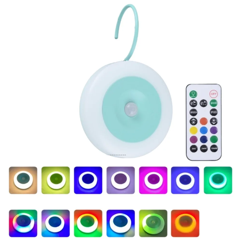 

Cordless Motion Sensor Night Light USB Rechargeable Round Shape Smart LED Night Lamp Energy Saving Hook Design Wall Lights
