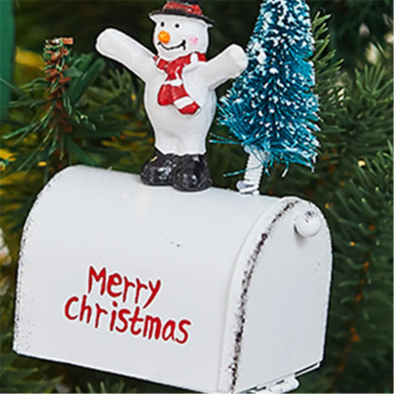 

Window Display Pendant Home Decoration New Christmas Wrought Iron Decoration Cottage Mailbox Hanging Decoration