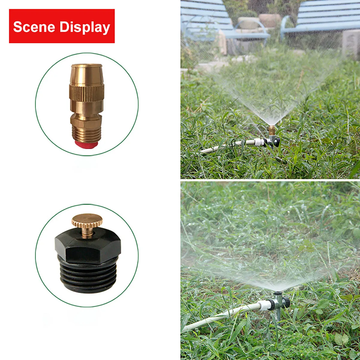 1 pz 1/2 pollici filetto maschio regolabile atomizzatore ugello di raffreddamento 360 gradi giardino agricoltura prato irrigazione spruzzatore irrigatori