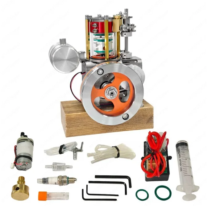 Mini Full Perspective Alcohol Engine Model – Transparent Cylinder Single Cylinder 4-Stroke Internal Combustion Teaching Tool