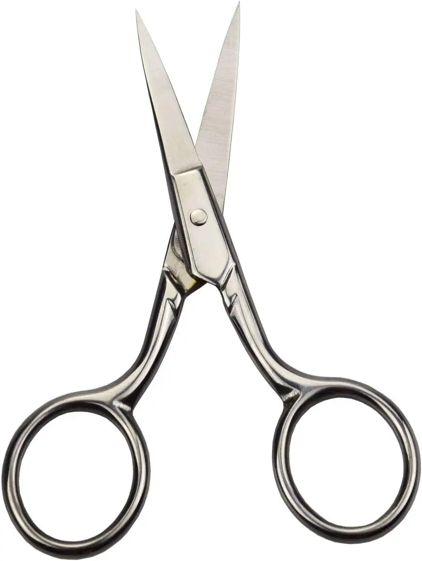 Profissional grooming scissors para cuidados pessoais remoção do cabelo facial e orelha nariz sobrancelha aparar aço inoxidável fino em linha reta