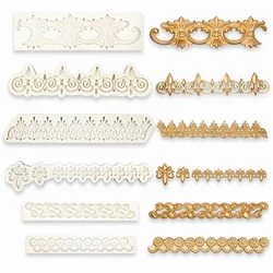 European Pattern Border Silicone Fondant Mold Sugarcraft Cake Decoration Rim Chocolate Baking Mold DIY