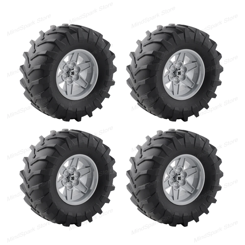 أربع عجلات تسلق سيارة اللبنات مع تعليق امتصاص الصدمات نموذج أجزاء حزمة MOC الطوب الفني لتقوم بها بنفسك اللعب