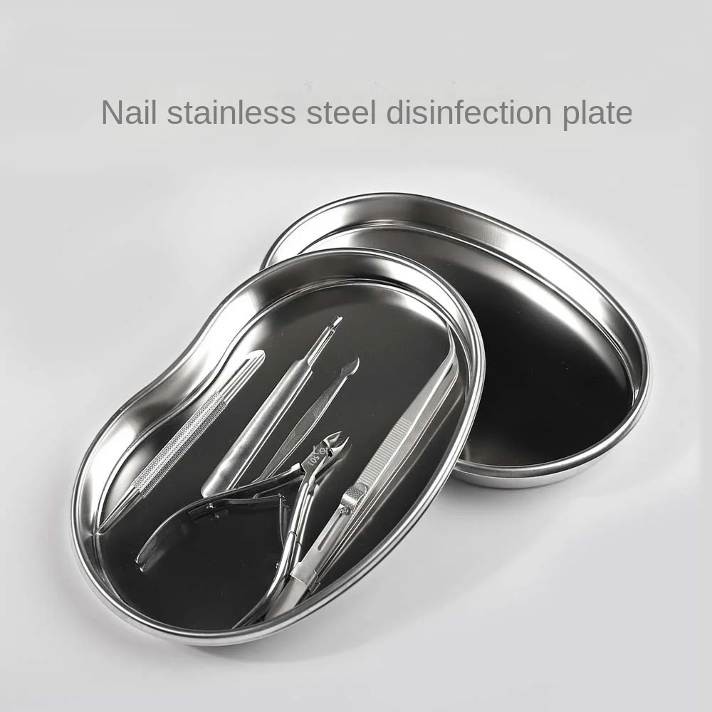 Stainless Steel Nail Art Equipment Plate Tattoo Accessories False Nails Dish Tools Cosmetic Container Dental Instruments