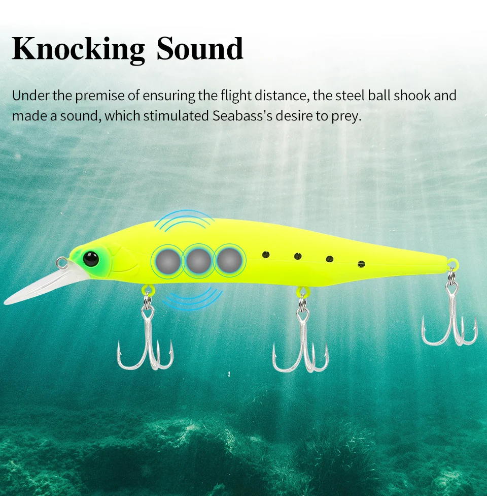 TSURINOYA 115 mm 18,5 g SinKing Minnow Salzwasserköder 115S NYX Gewichtssystem Weight Casting Pike Jerkbait Hartköder – Detail 17