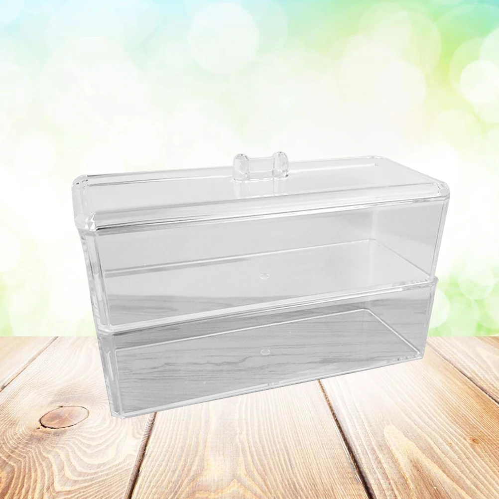 

Double Layer Acrylic Storage Box Rectangular Transparent Organizer Lightweight Simple Design For Jewelry Makeup