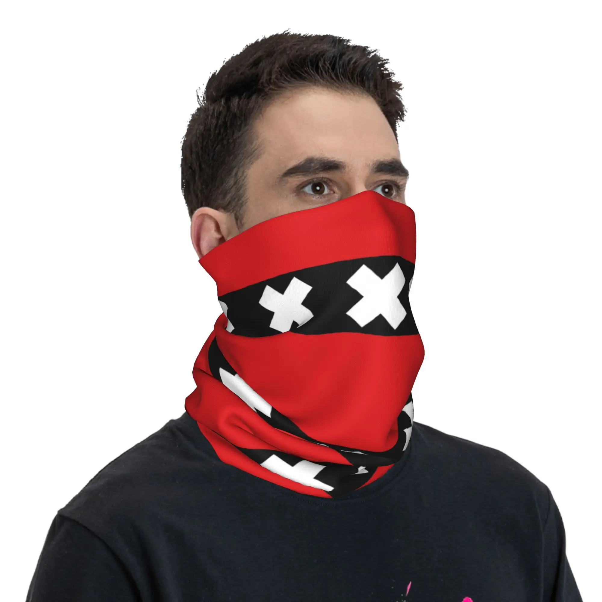 Flaga Amsterdamu Bandana Ochraniacz na szyję Szalik z nadrukiem Wielofunkcyjna maska ​​na twarz Sporty na świeżym powietrzu Uniseks Dorosły Można prać