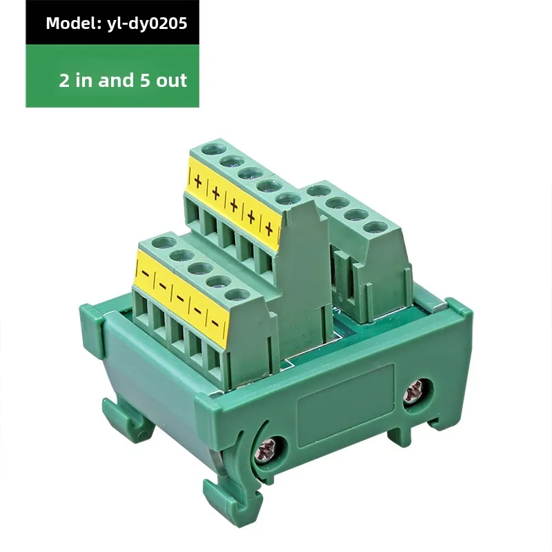 DIN Rail Mount Power Distribution Module Din Type Screw Terminal Block Multi-in/out PCB Distribution Box Splitter Connector Wire
