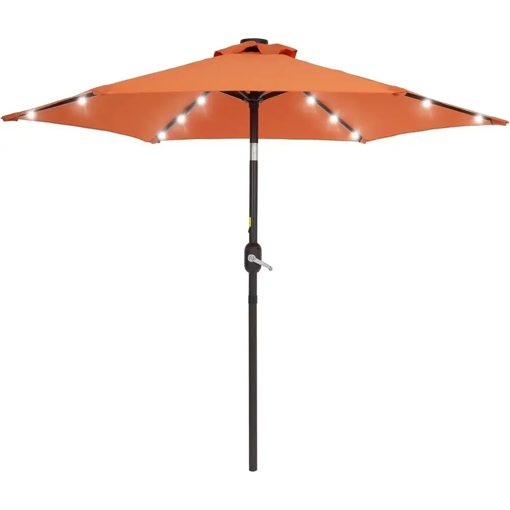 

2-Year Warranty Push Button & Crank Outdoor Patio Umbrella, 7.5ft Steel Frame