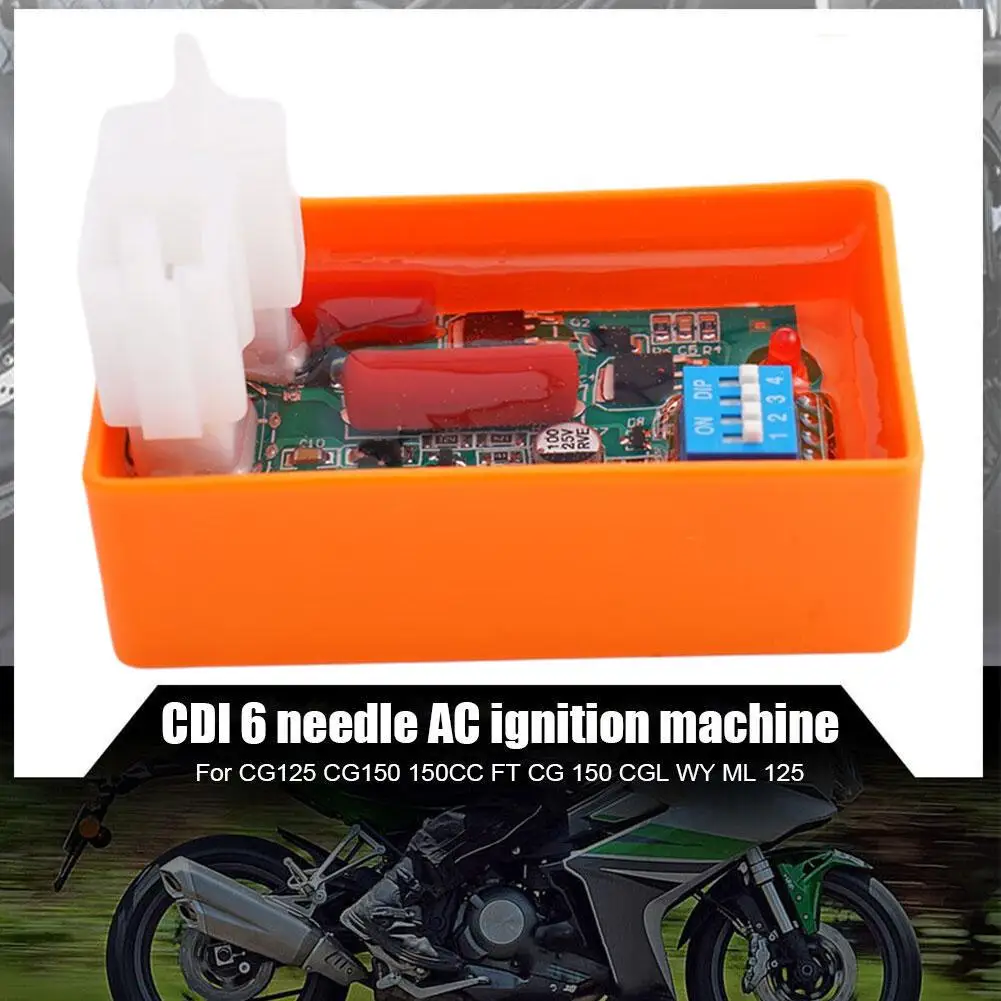 CDI programável para motocicleta Lgnition, Racing Box, DIP Switch, velocidade para CG125 CG150 150CC FT CG 150 CGL WY ML 125, 6 Pin AC