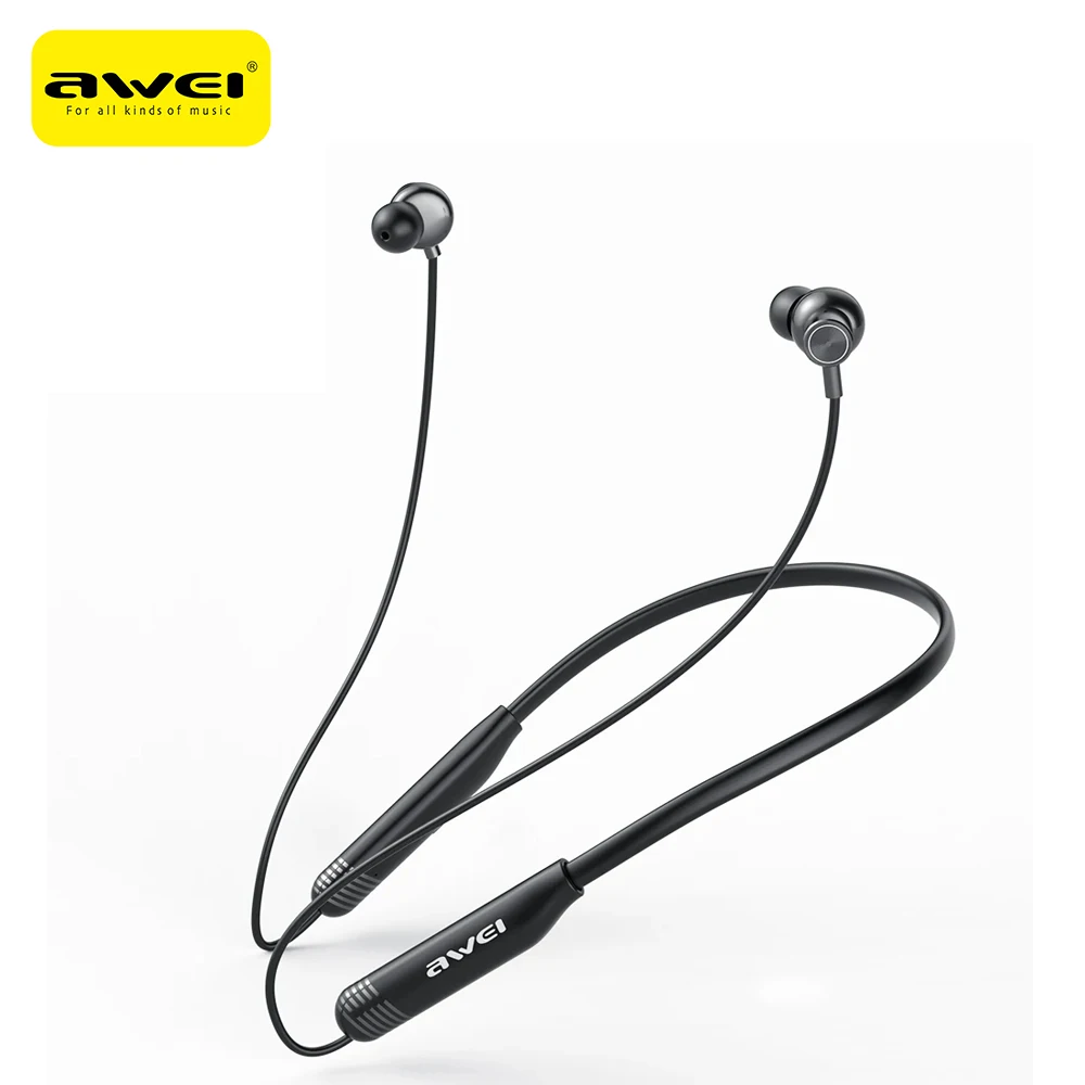 

Awei G83 Wireless Bluetooth Neckband Earphone IPX6 Waterproof Microphone Sports Noise Reduction 4-Speaker Calls Built-in TF Card