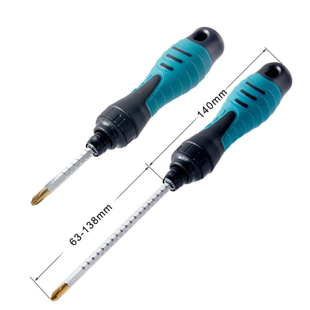 Adjustable Screwdriver Dual-end Slotted Cross Ratchet Screwdriver 6.35mm Screw Head PH2 SL6 Screwdriver Household Hand Tool