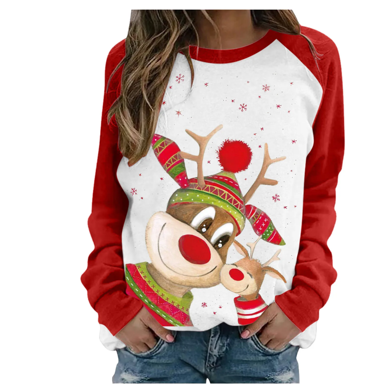 Christmas Cartoons Women Sweater Winter Long Sleeve Women's s Homesuit Woman s Fashion  Pull Femme