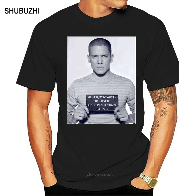 Men T shirt Prison Break Michael Scofield TV Series Mugshot funny t-shirt novelty tshirt women